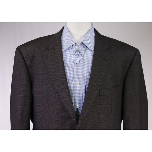 Burberry London Mens Brown Black Check 2-Btn Wool Sportcoat Blazer 44R - Picture 3 of 10